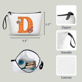 ARIOSEY Basketball Gifts Monogrammed Cosmetic Travel Makeup Bag Basketball Accessories Graduation Birthday Gifts for Girls Coaches Daughters Team Friend Mom Player-D