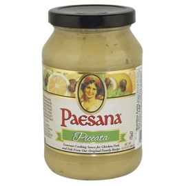 Paesana Piccata Gourmet Cooking Sauce Made with White Wine great on Chicken, Veal, Fish, Kosher Dairy. 15.75 oz. Jar - Packed in USA (2 Pack)