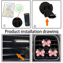 Cute Butterfly Air Vent Clips,3 Pcs Pink Butterfly Car Air Fresheners Vent Clips Long Lasting Diffuser Interior Decor Charm Car Decoration Cute Accessories for Women Girls