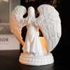 Prayer Angel Candlestick Pure White Wing Angel Prayer Statue for