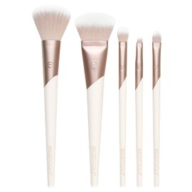 EcoTools Luxe Natural Elegance - Juego de brochas profesionales para maquillaje facial y base, kit premium para maquillaje de cara, mejillas y ojos, juego de 5 piezas