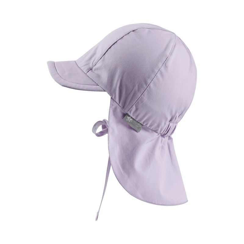 Sterntaler Girls' Modern Peaked Cap with Neck Protection, Lilac purple