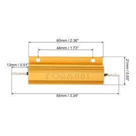 PATIKIL 100W 5 Ohm Aluminum Shell Resistor with Screws, Set of 4 Aluminum Housing Resistor Housing Case Winding Resistor Screw Tap Power Resistor, Gold