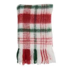 SARO LIFESTYLE Classic Comfort Faux Mohair Plaid Throw Blanket