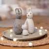 Gry & SIF Rabbit Family Made of Felt, Standing, Handmade,