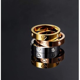 aesdox Love Ring 18K Gold/Silver/Rose Plated Cubic Zirconia Ring, Promise Ring, Wedding Ring Band Jewellery Gifts for Women Girls, Crystal, Cubic Zirconia