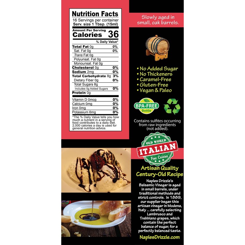 RASPBERRY - Rich, Extra Thick Balsamic Vinegar REDUCTION, No Added