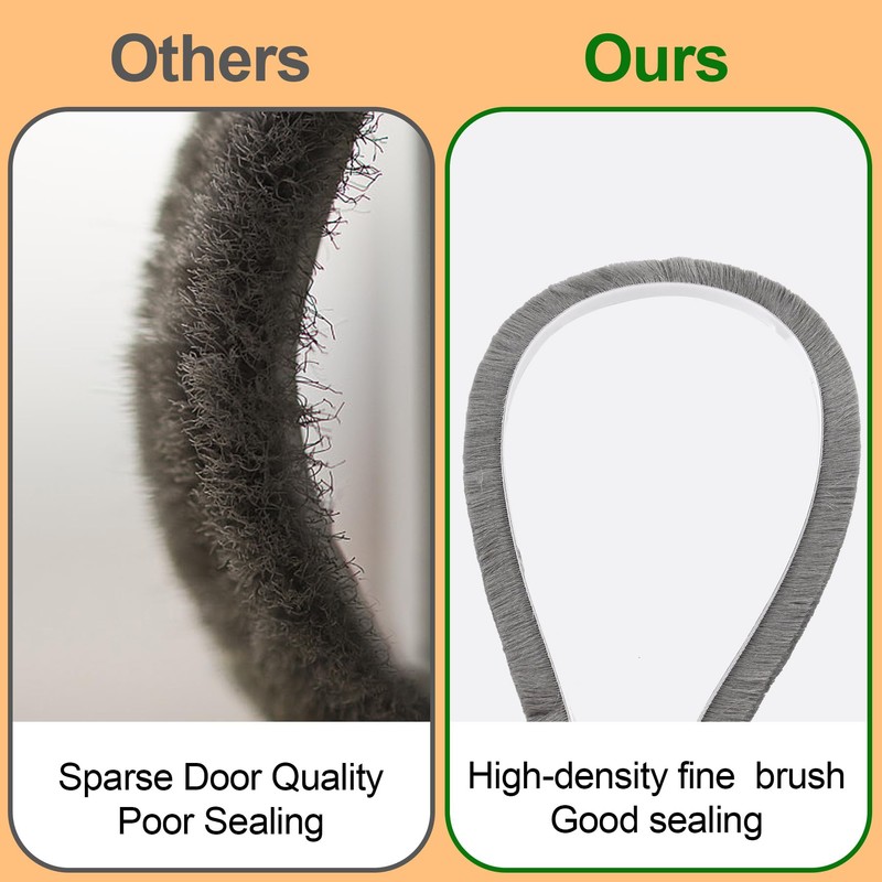 Self-Adhesive 40Ft Brush Weather Stripping for Sliding Windows and Door