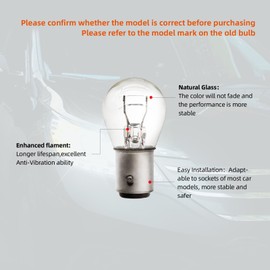 ALKOREY 1157 P21/5w Bay15d 12v 21/5w Light Bulbs,Backup Reverse Signal Blinker Tail Parking Brake Lights,2700K Taillight Turn Signal Light,2 Pack