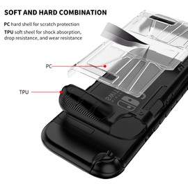 Fjquamitix Protective Case for Switch 2 (2025), Ultra-Slim Hard Switch 2 Case & Anti-Scratch Protective Front Cover, TPU No-Slip Ergonomic NS2 Grip Case (Black semi-Transparent)