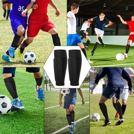 2 Pair Football Shin Pads Football Shin Guards Sleeves Compression Sleeve With Honeycomb Pads Soccer Shin Guard Sleeves For Kids and Adult