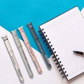 Jowxsx 4 Pcs Cute Erasable Gel Pen Cute School Supplies Cool Things Cartoon Erasable Easy to Rub Rub Gel Pen Cute Ballpoint Pen Gel Ink Rollerball Pens