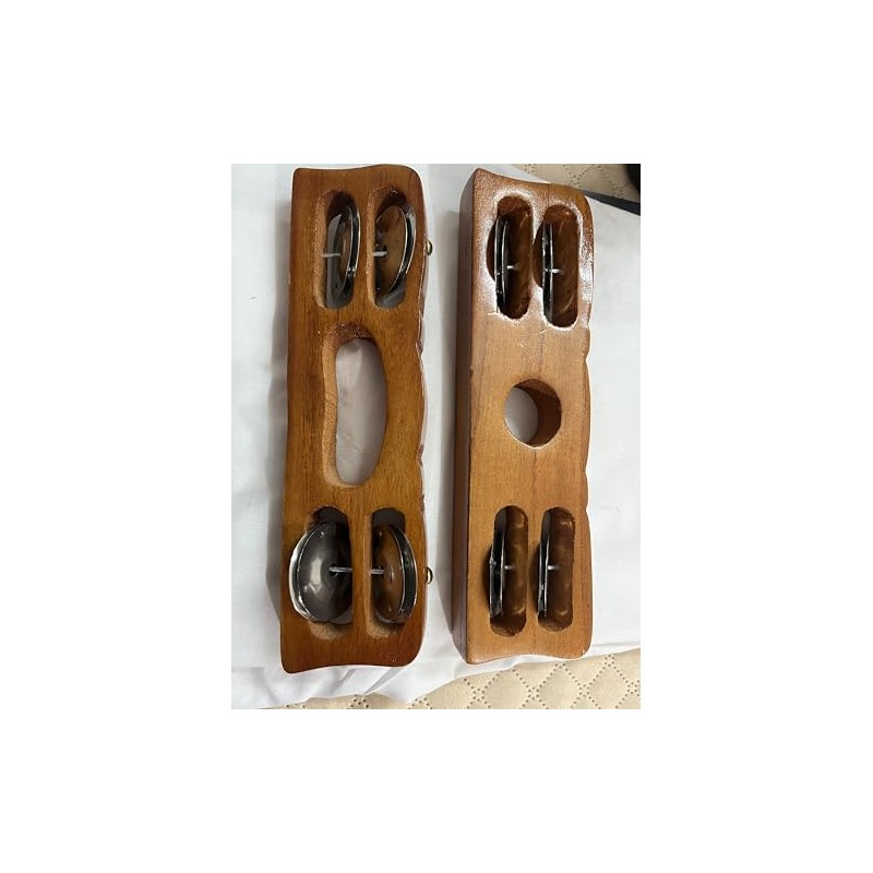 Wooden Manjira Bhajan Manjeera lakdi kartal khartal instruments Krishan bhajan