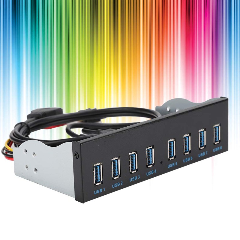 Panel Frontal Hub USB 3.0 de 8 Puertos, de 19