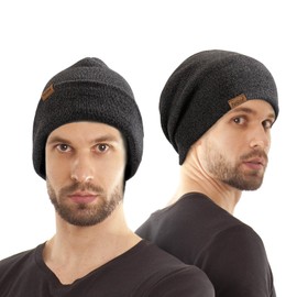 Beanie for Men Women Winter Skullies Cap Thermal Accessories with Soft Fleece Lining Charcoal Gray