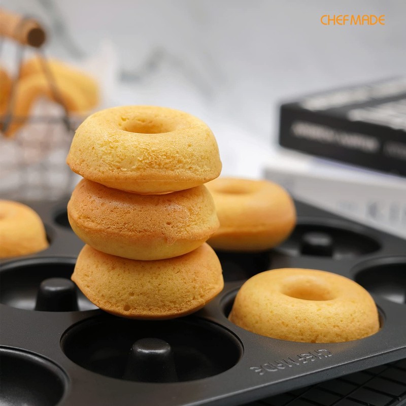CHEFMADE Nonstick Donut Pan, 12 Cavity Ring Doughnut Baking Pan