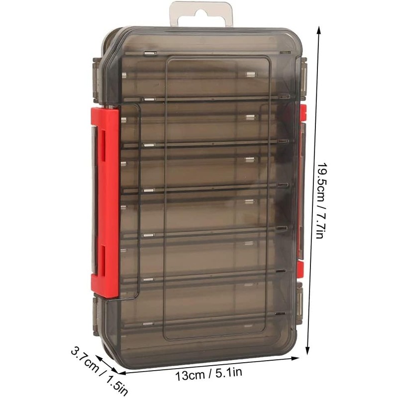 Fishing Lure Box,Plastic Fishing Box OrganizerDouble Sided Fishing Bait Storage