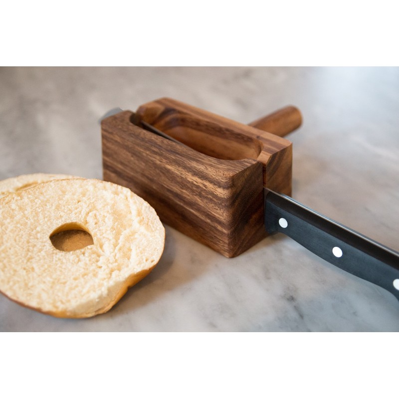 Ironwood Gourmet 28330 Local 338 Bagel Miter, Acacia Wood, 7