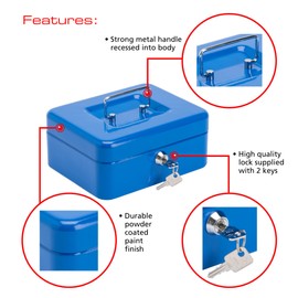 Burg Wachter Money 5020 8 Inch Cash Box - Blue