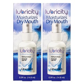 Lubricity Dry Mouth Oral Spray - 2 Piece Dry Mouth Products for Efficient Relief, Travel-Size Dry Mouth Spray, Mouth Moisturizer for Dry Mouth, Dry Mouth Remedies - 2oz Each with Ilios Travel Cup