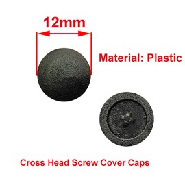 Qrity 50PCS Black Screw Cover Caps, Diameter 12MM Plastic Cross Head Screw Cover Caps, Snap-In Cover Caps Fit Phillips Screw, Screw Decorative Covers for Furniture, Wardrobe, Cabinet Shelf