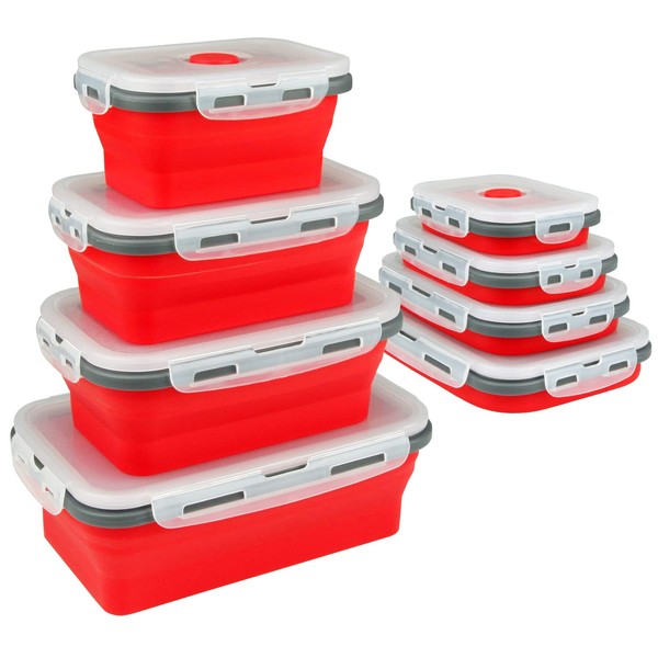 Guyuyii Collapsible Food Storage Containers - 4-Pack Silicone Bowls with