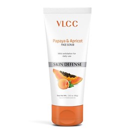 VLCC Exfoliante Facial de Papaya y Albaricoque - Limpiador Facial con Aloe Vera y Piña - Exfoliante Facial Suave para Piel Suave - 80 g