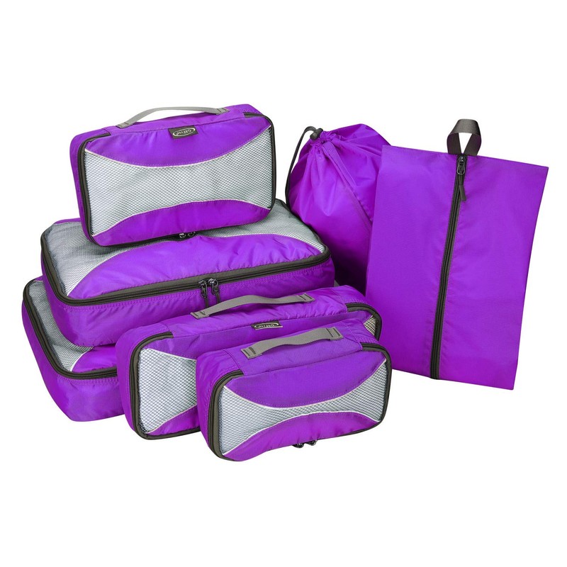 G4Free 7pcs Packing Cubes Value Set Suitcase Organiser for Travel