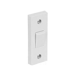 Invero 1 Gang 1 Way Electric Architrave Narrow Light Switch White Rocker 10 Amp