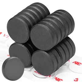 TRYMAG Magnets for Crafts with Adhesive Backing, Round Disc Magnets Flat Circle Ceramic Magnets, 25 Pack Ferrite Industrial Craft Magnets for Button, Hobbies, School Crafts, DIY-0.78"D X 0.19"H