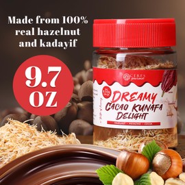 Dubai Spreadable Chocolate with Knafeh - 9.7 oz– Hazelnut & Chocolate Spread with Roasted Phyllo Layers for a Rich Middle Eastern-Inspired Treat