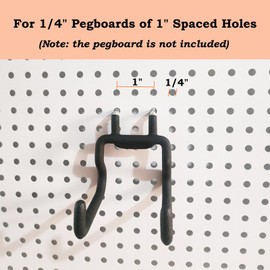 D-PRECIO Heavy Duty Pegboard Hooks 8 Pack, Peg Board Tool Utility Hook & Hanger for 1/4" Pegboards, Wall Organizers and Storage for Craft Room Garage Workbench Office