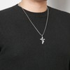 HZMAN Praying Hand Cross Necklace for Men Stainless Steel Retro