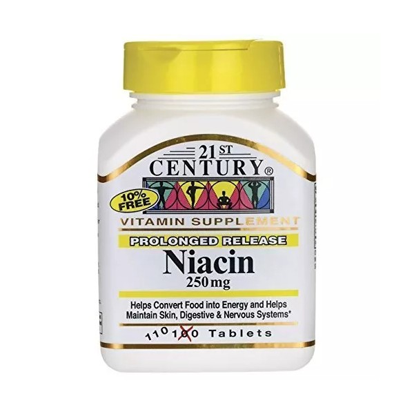 21st Century Niacin 250mg Vitamin Supplement Prolonged Release Tablets 110