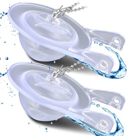 2Pcs 3Inch Toilet Flapper Replacement Kit for 99-827 Toilet Flap Parts Flapper Rubber with Stainless Chain Replacement Parts For Similar Models Easy to Install Clear