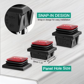 QTEATAK DC 12V 10A 6 Pin 3 Position (ON)-Off-(ON) AC 110V-220V Waterproof Momentary Polarity Reverse Switch Motor Control Red Light Boat Rocker Toggle Switch with Wire KCD4-223-QT