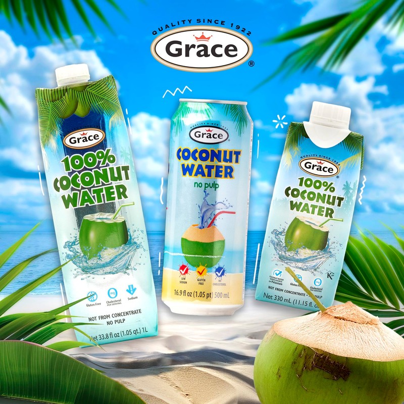 Grace Coconut Water No Pulp 500ml - 2 Pack -