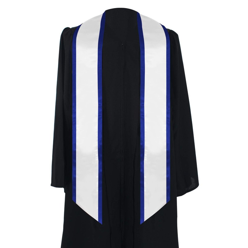 GraduationMall Plain Graduation Honor Stole Angled End With Trim Unisex
