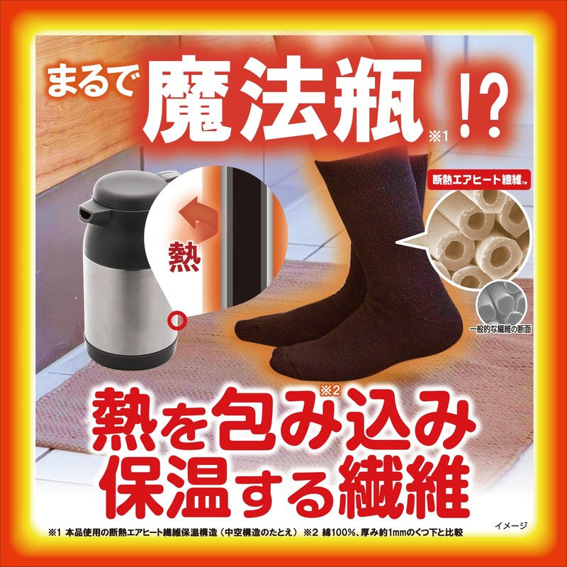 Kiribai Chemical Feet Warming Miracle Socks, Inner Socks, Black, 1