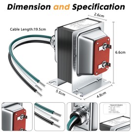 Arayuu 16V 30VA Doorbell Transformer Compatible with Eufy, Google Hello, Ring, Arlo Video Doorbell, Nest Hello Video Doorbell,Hardwired Door Chime Transformer Power Supply