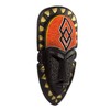 NOVICA Decorative Wood Mask, Black Orange