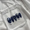 Deep Blue Snow Nail Tips - Short Nose Pin /