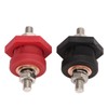 1Pair Thru Panel Battery Terminal Connectors 3/8 In Black Red