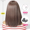 OUFEI Brown Bob Wig With Bangs Short Straight Wig For