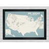 US Ski Resorts 24x36 Poster (Beige & Opal Blue |