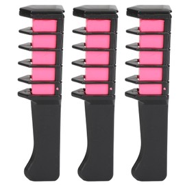 3 Peine de Tiza para el Cabello, Color Rosa Temporal, Lavable, y Amigable para el Cabello, Proceso de Aplicación Simple para Cosplay DIY Fiesta de Cumpleaños de Navidad