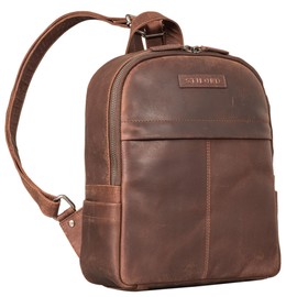 STILORD 'Klara' Refined Backpack Women's Leather Small Elegant Leather Backpack Handbag Vintage Daypack Handbag City Backpack Genuine Leather, Sapelli - Brown, M, Rucksack