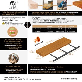 2pcs Floating Shelf Bracket Heavy Duty,Decorative Floating Shelf Hardware Hidden Black Metal Fireplace Mantel Brackets (18"X6"X1.0" with Tools )