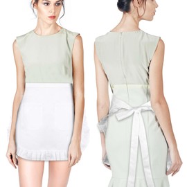 TIESOME Short Women's Waist Apron with 2 Pockets, White Half Apron Waitress Servant Costume Apron for Kitchen Cooking Restaurant Work Coffee Shop Bistro