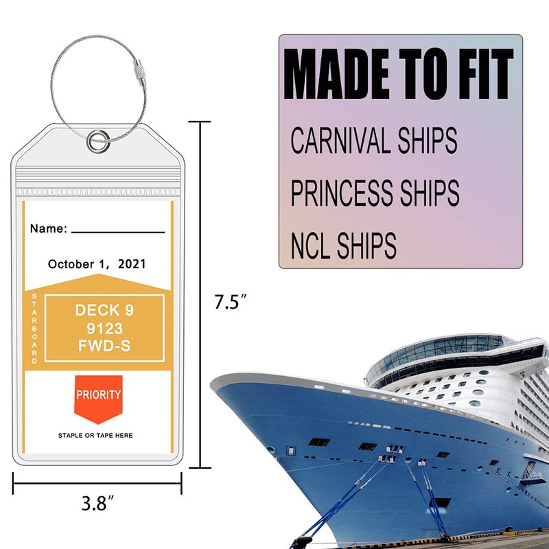 Cruise Luggage Tag Holders for Carnival, Princess & NCL Cruises
